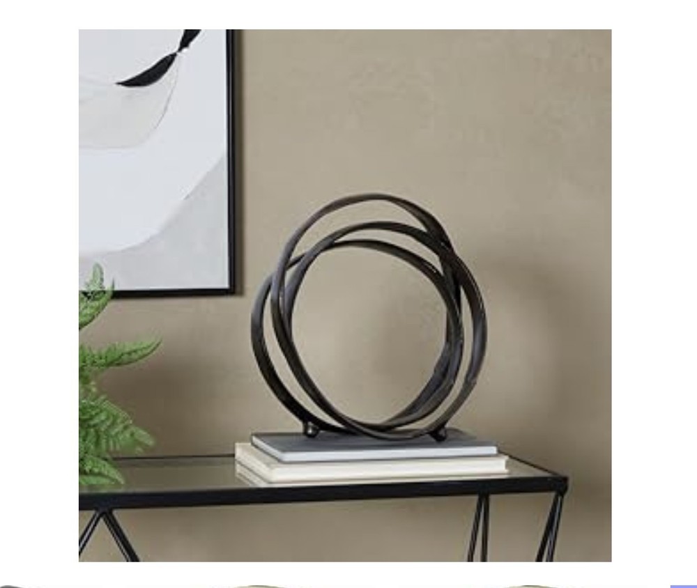 Deco 79 Aluminum Metal Abstract Decorative Sculpture Looped Home Decor Statue,