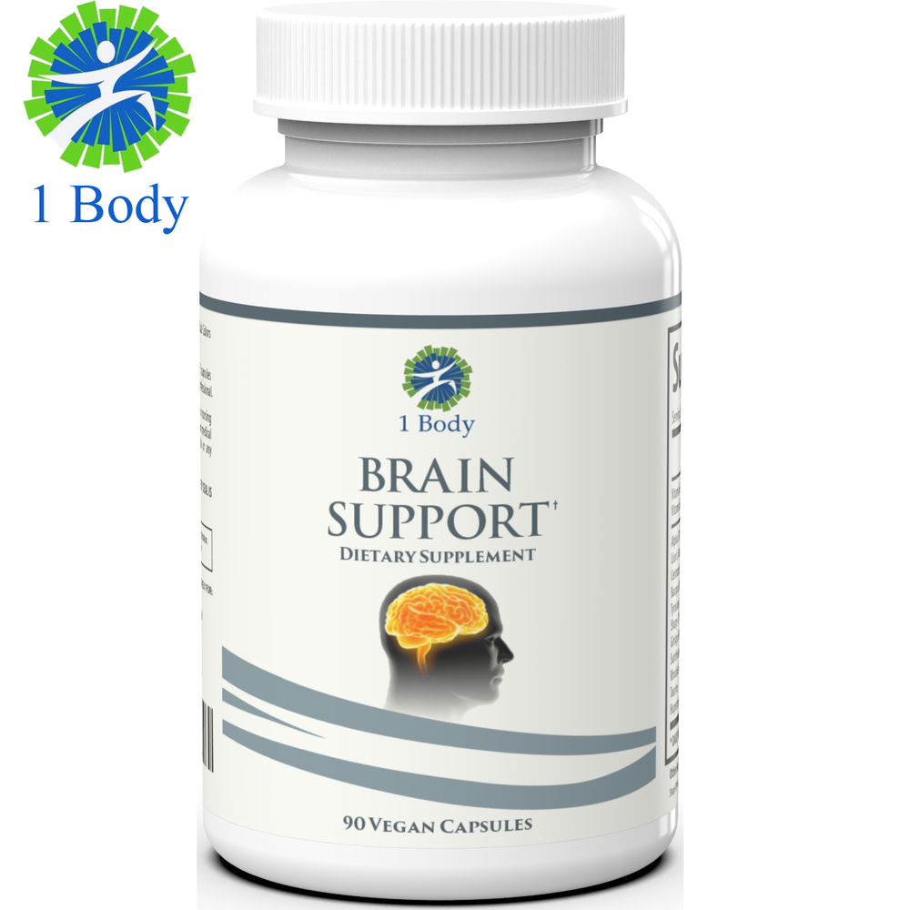 1 Body Brain Memory Support Supplement and Boost Focus Vitamins with Nootropics-