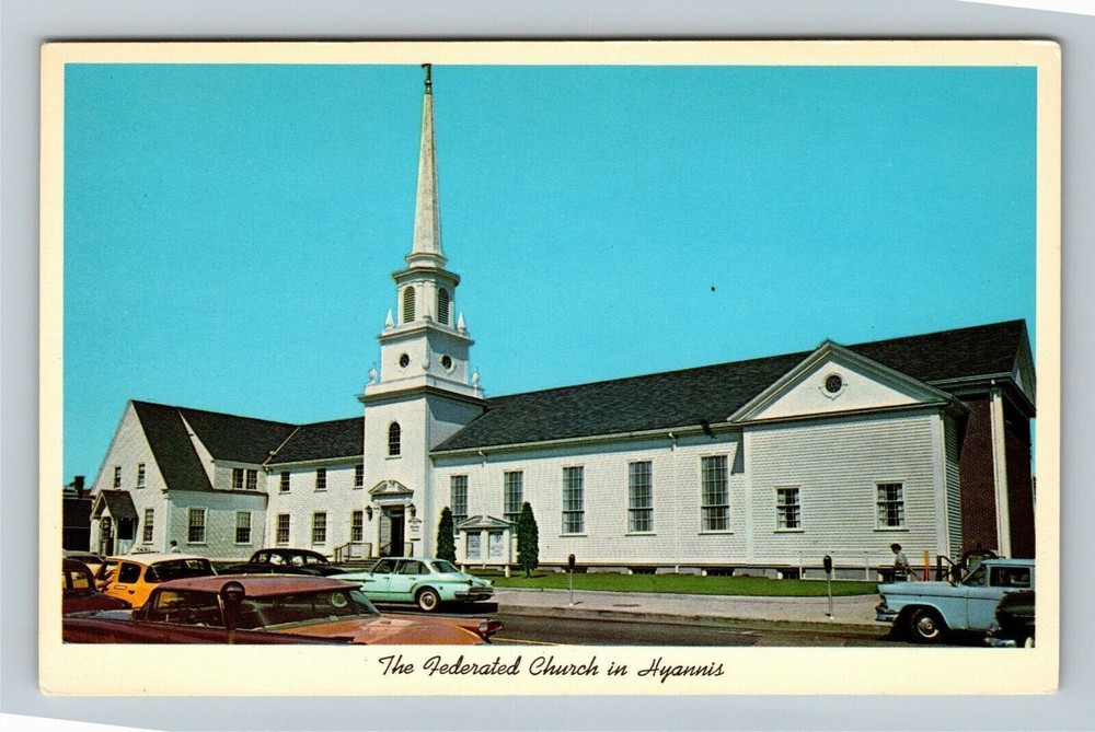 Cape Cod MA-Massachusetts The Federated Church Hyannis Vintage Postcard