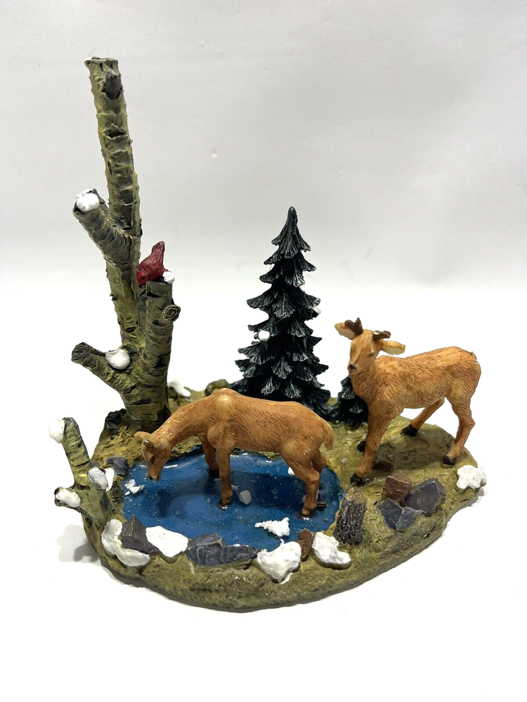 Lemax Coventry Cove Table Accent Christmas Deer Testing The Waters Year 2000-image