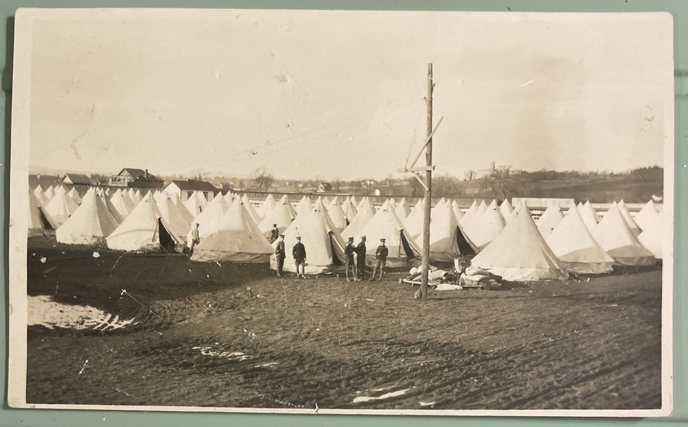 1916 - Rppc Camp Borden, Ontario, World War I, Tent City Military Postcard ￼