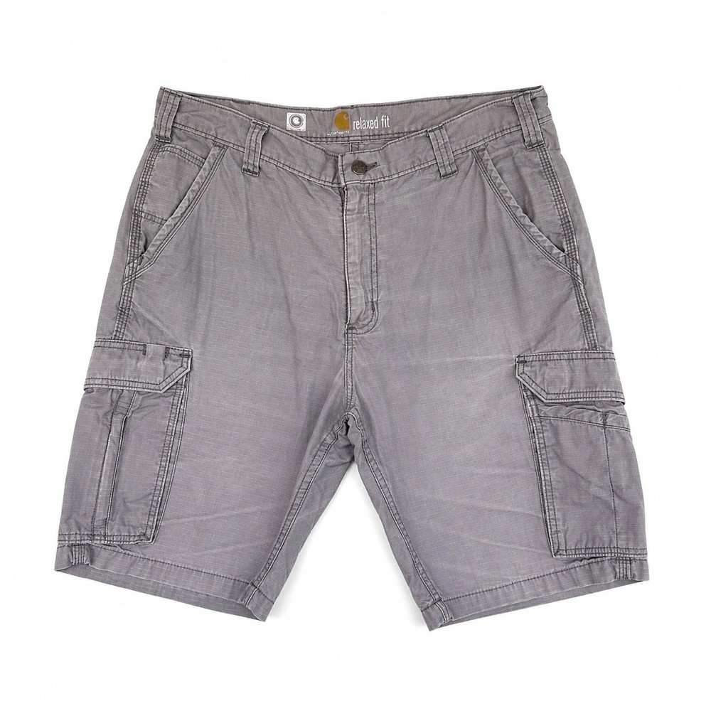 Carhartt Cargo Shorts Mens 36 Grey Relaxed Fit Force Ripstop Workwear 101168-066