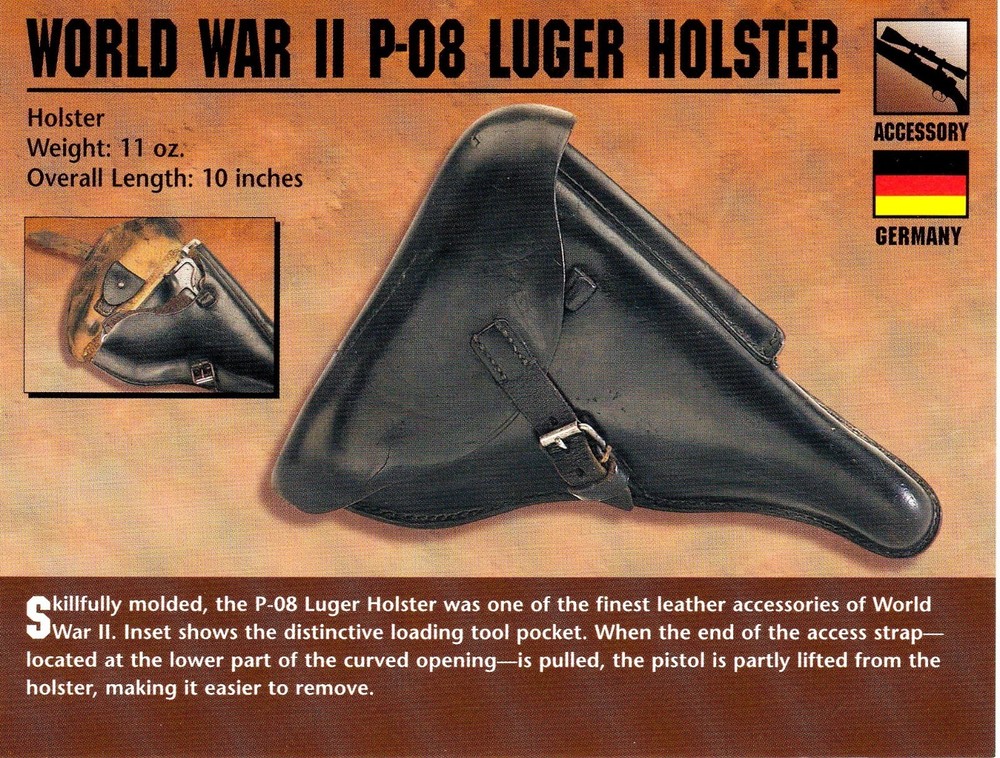 World War II P-08 Luger Holster Classic Firearms Photo Card u