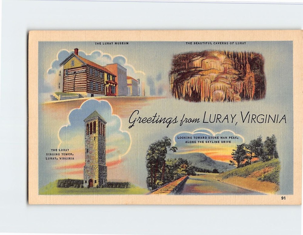 Postcard Scenes & Views Greetings from Luray Virginia USA