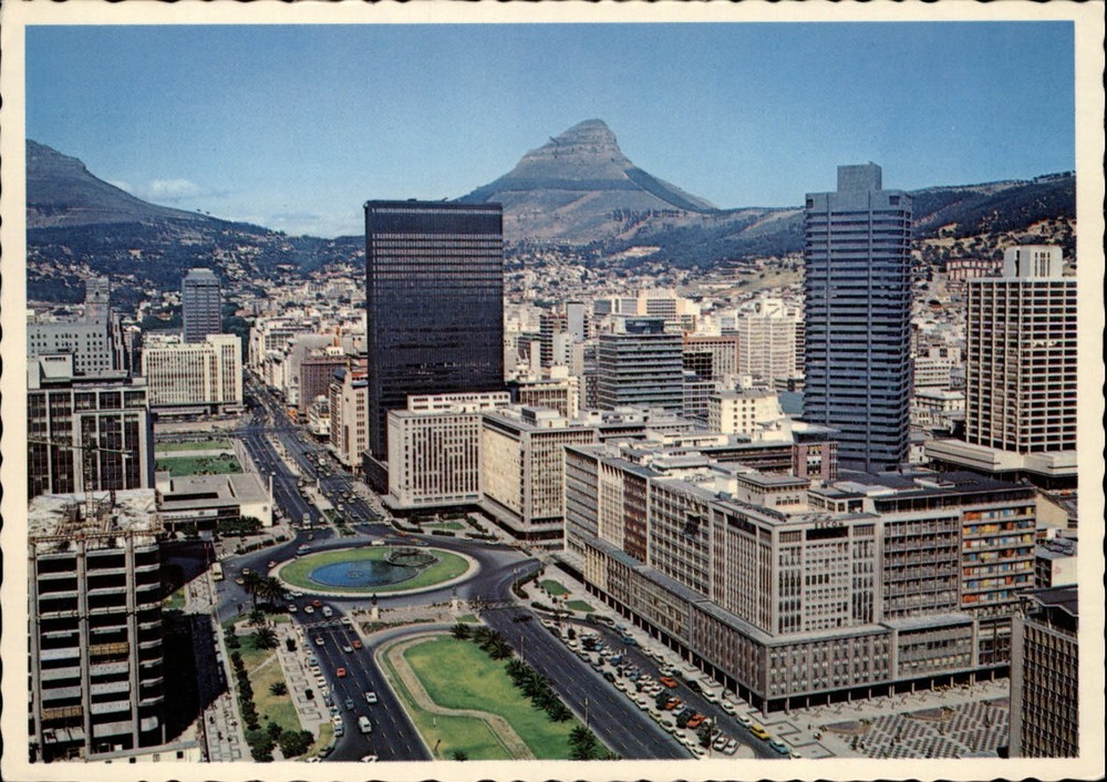 South Africa Cape Town Heerengracht Adderly Street aerial unused postcard sku127