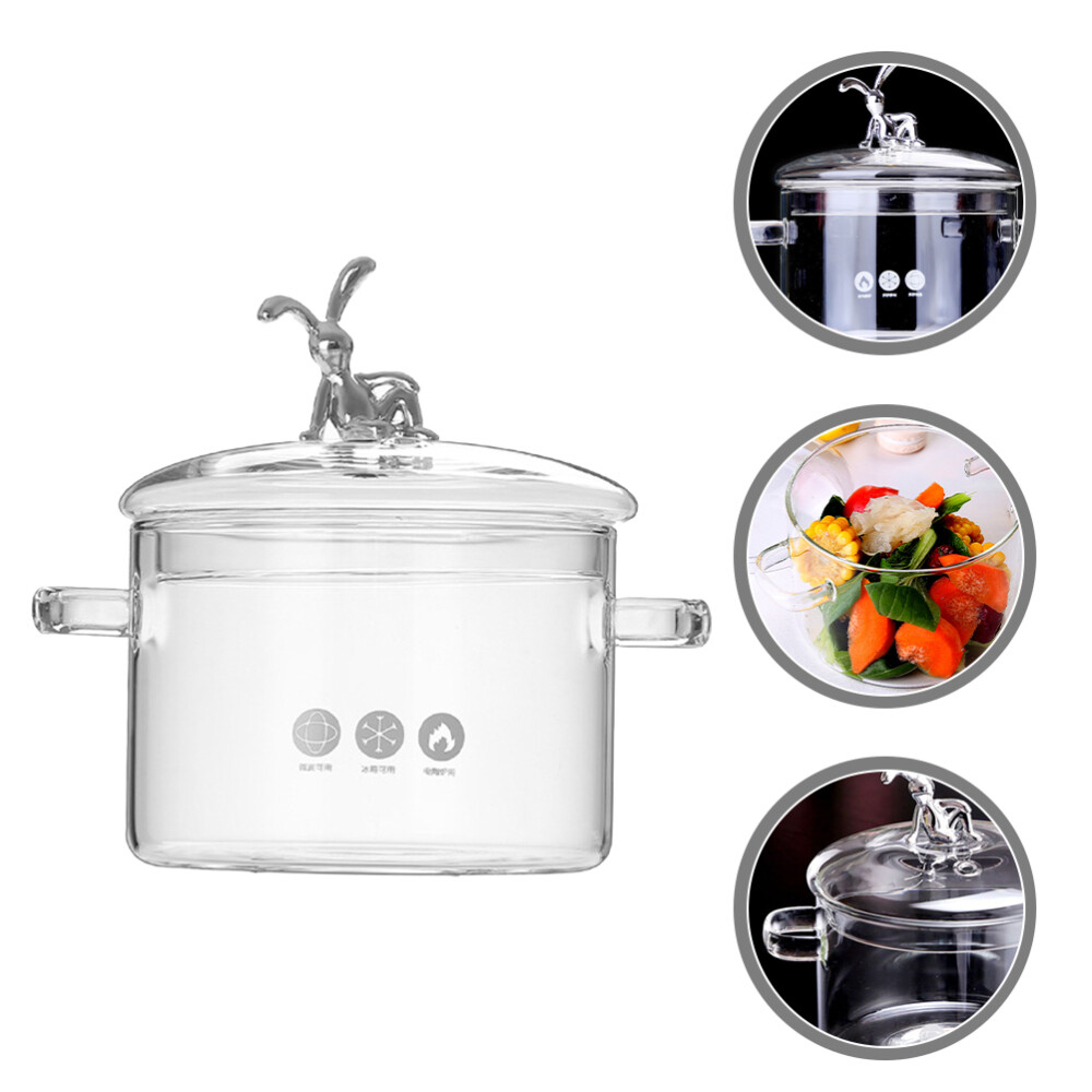 Glass Pots for Cooking on Stove and Pans Soup with Lid Braised Kitchen Cookware