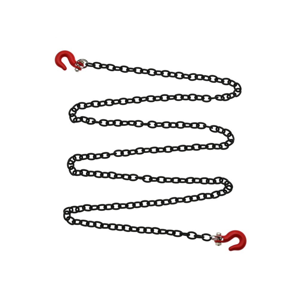 Heavy-Duty Black Trailer Hook Tow Chain Shackle for SCX10 D90 RC4WD 1/10 RC Cars