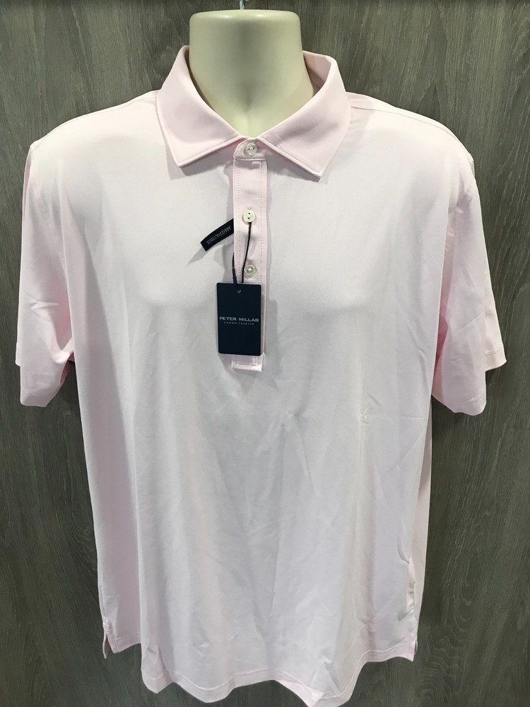 Peter Millar Crown Crafted Men's Size XL Pink Performance Mesh Golf Polo NWT