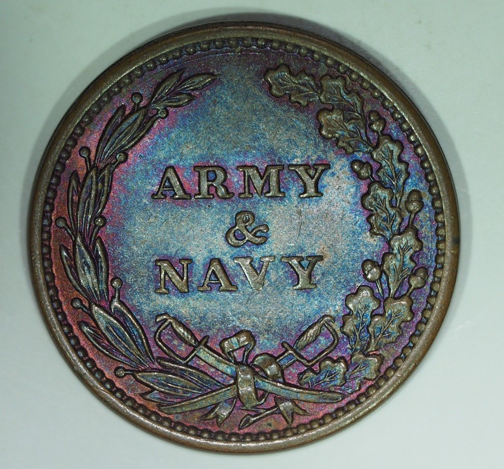 1863 CWT, Civil War Token, Army & Navy, 233/312A, BU, Beautiful Toning!!