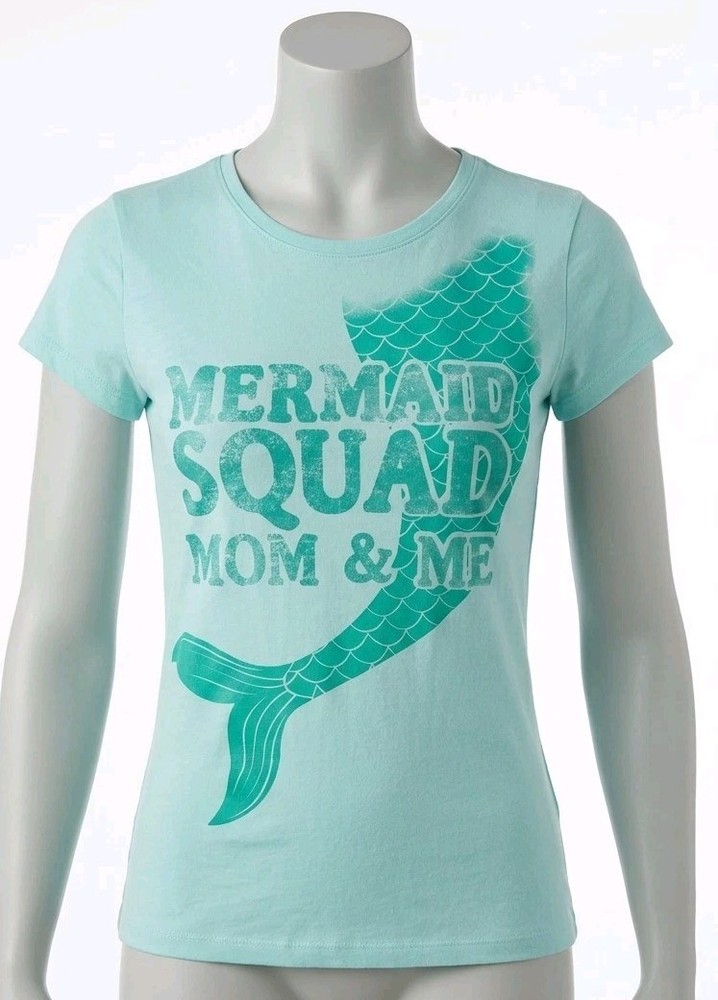 The Children's Place Girls Mermaid  Crew Neck T-Shirt M 7/8 Blue (260514-02)
