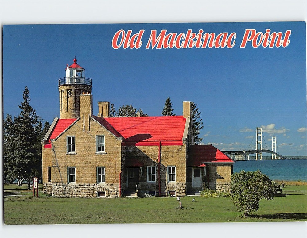Postcard Old Mackinac Point Lighthouse Michigan USA