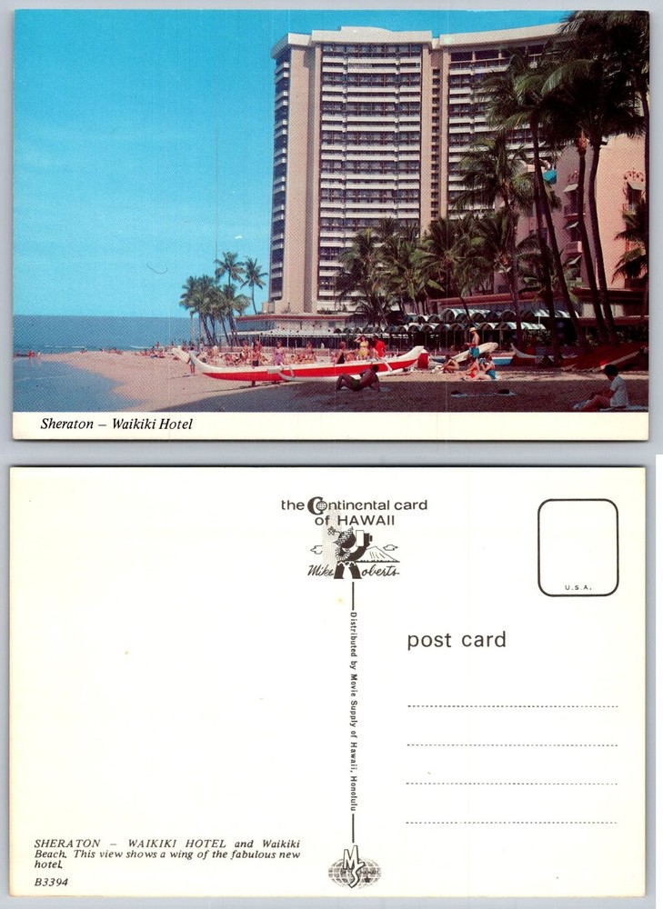 Vintage Postcard Sheraton Waikiki Hotel Hawaii Waikiki Beach Honolulu Chrome