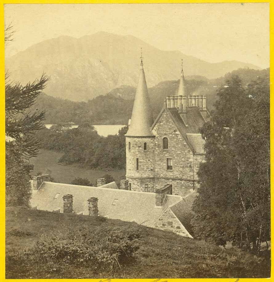 D0037~ SCOTLAND -GW Wilson - Ben Venue f/ above Trossachs’ Inn c.1859 Stereoview
