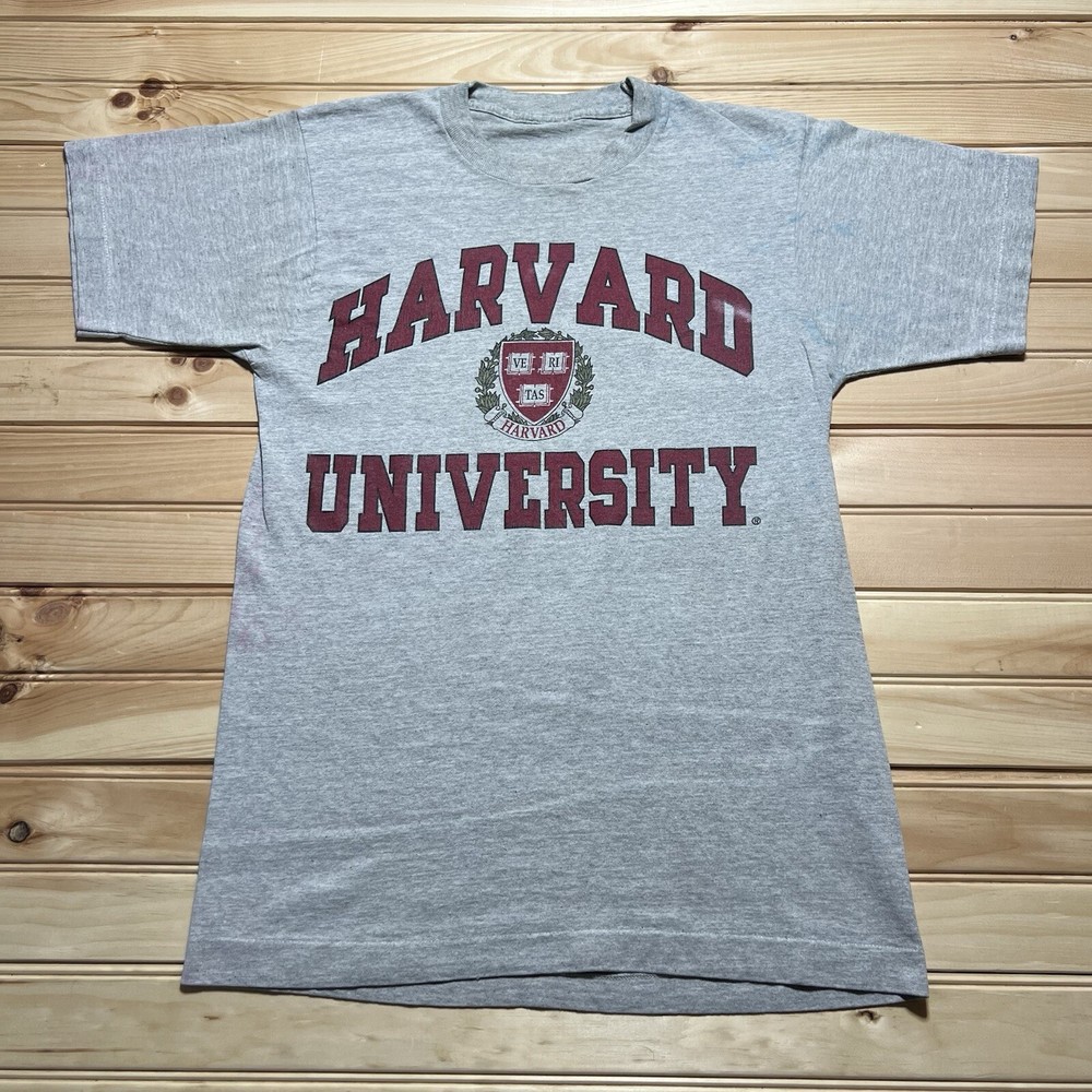 Vintage 80s Harvard University Ivy League College Crest Shirt Size Medium