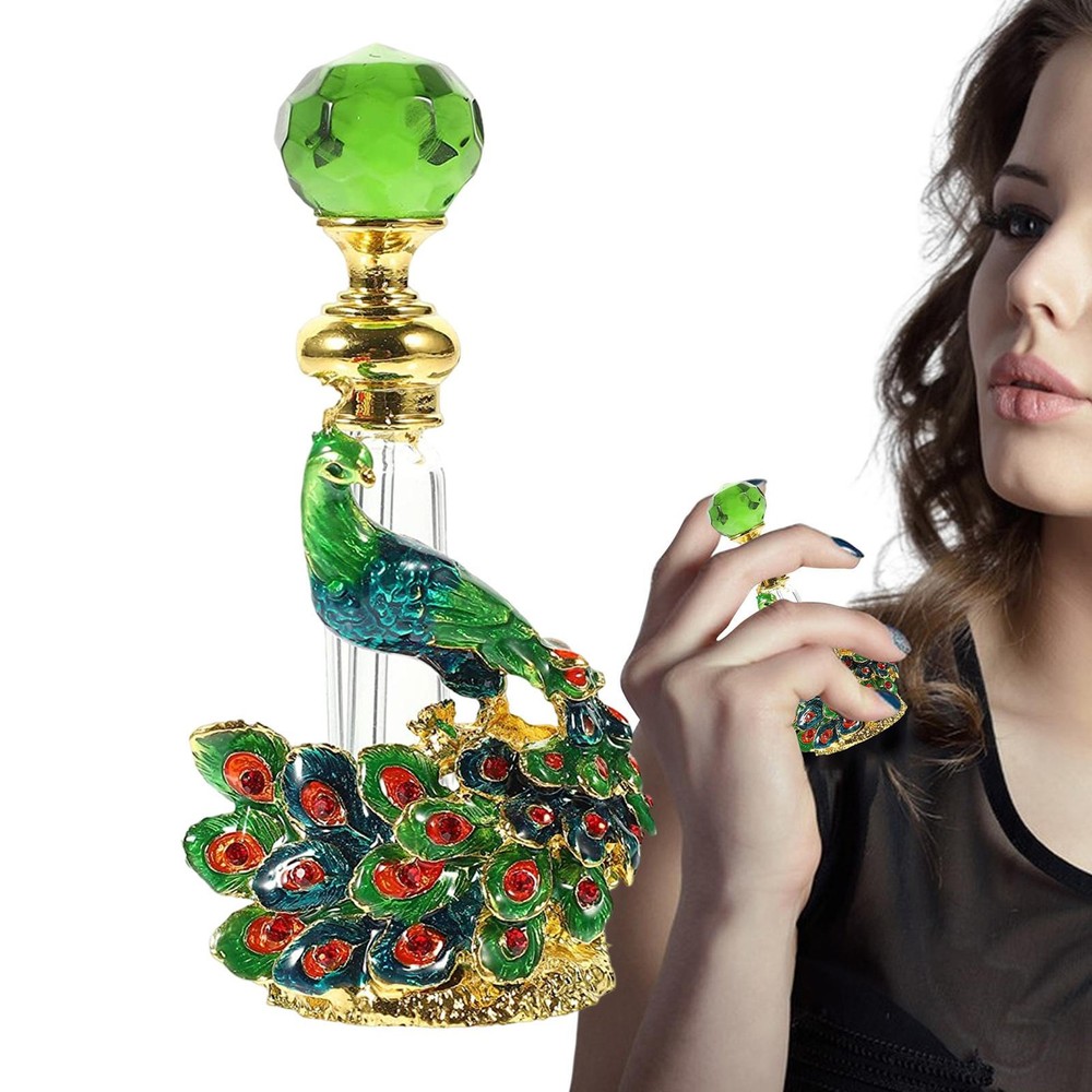 Vintage Perfume Bottle Peafowl Refillable Empty Perfume Bottle Gift