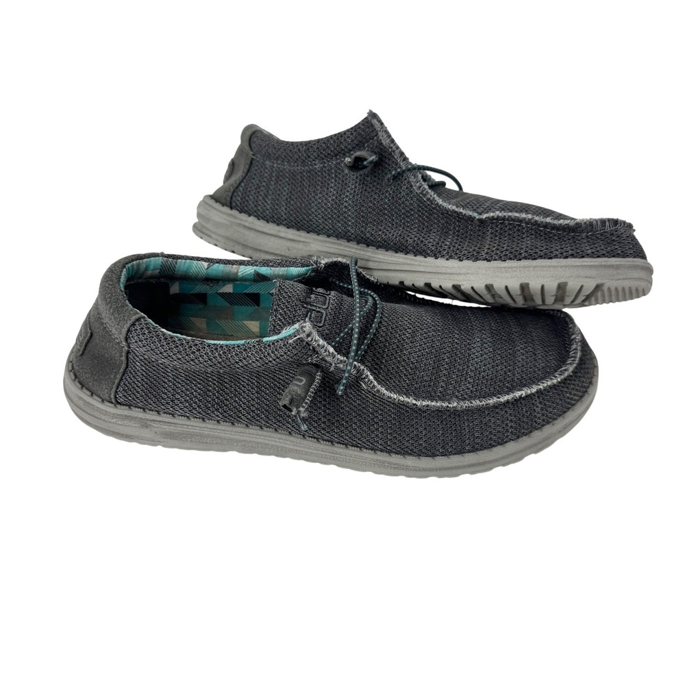 Hey Dude Wally Sox Men's Charcoal Mesh Slip On Shoes Size 10 US