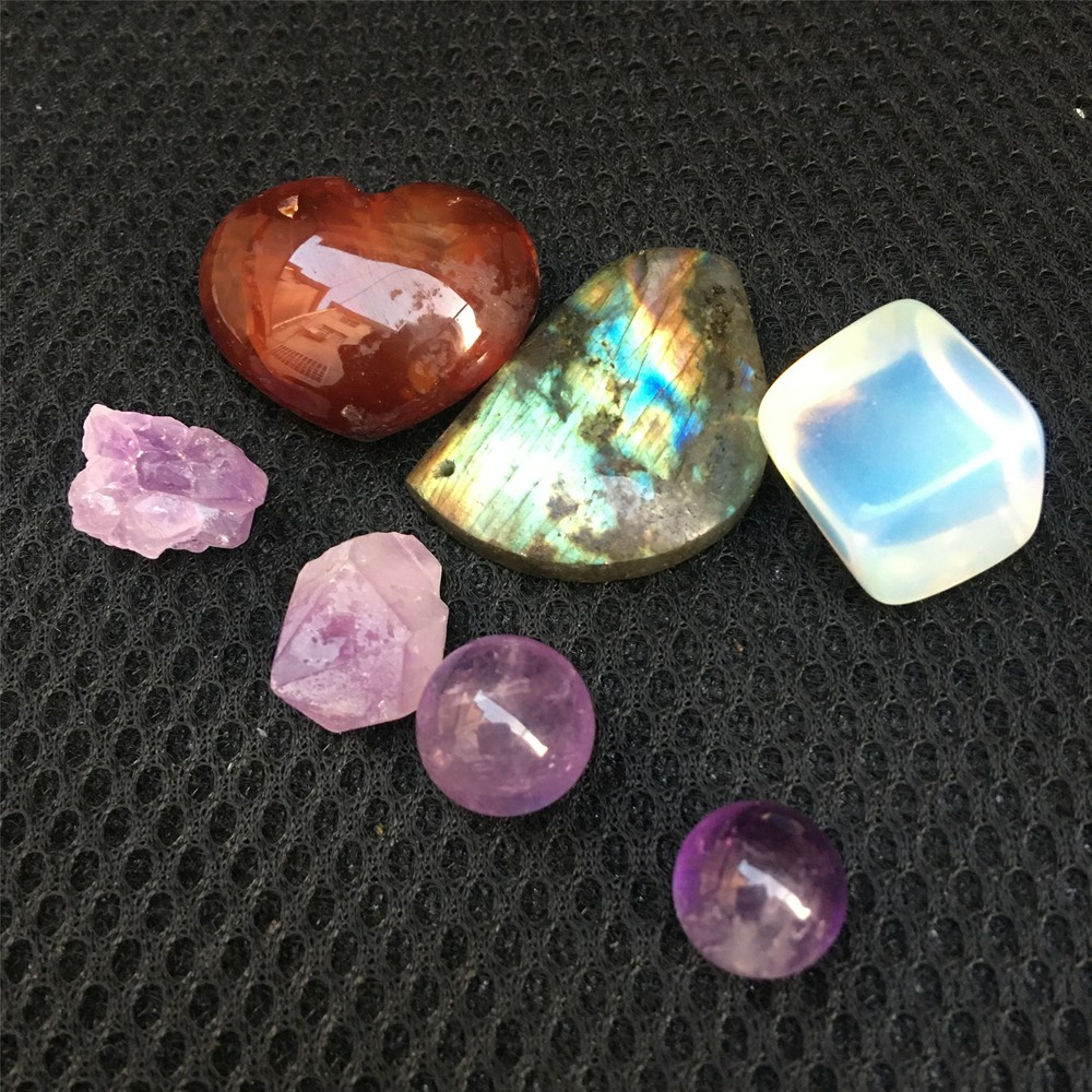 A lot of natural crystal agate stone opal gem jasper specimen healing 50g+