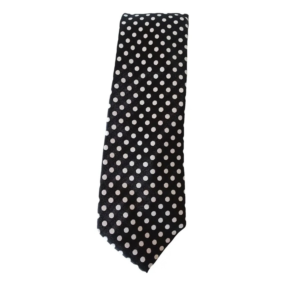 SEAN JOHN Black White Polka Dot Silk Tie Classic Formal Style  