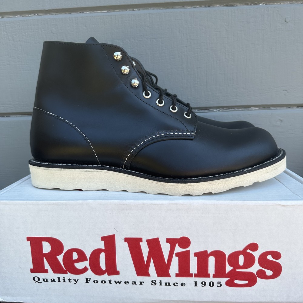 New Discontinued Red Wing 8165 Black Leather Lace Up Boots