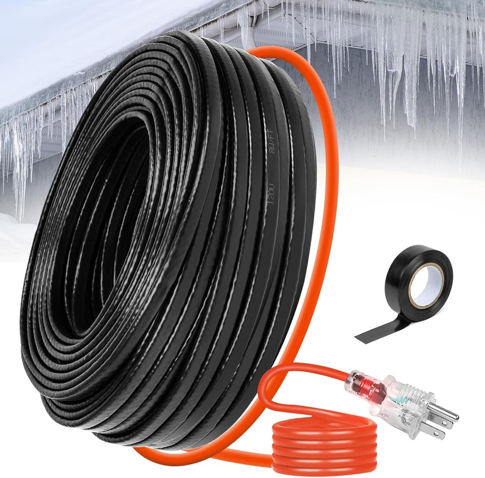 6FT(3FT~200FT) Heat Tape for Water Pipes, -40°F Deicing Heating Cable, Freeze P