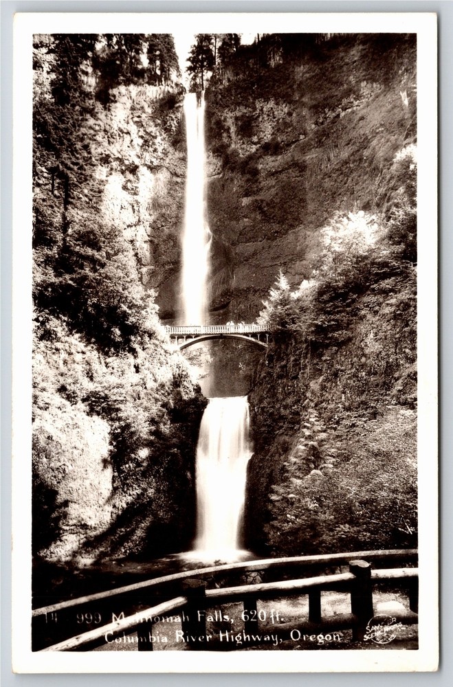 RPPC~Multnomah Falls Columbia River Highway Oregon~Real Photo Postcard