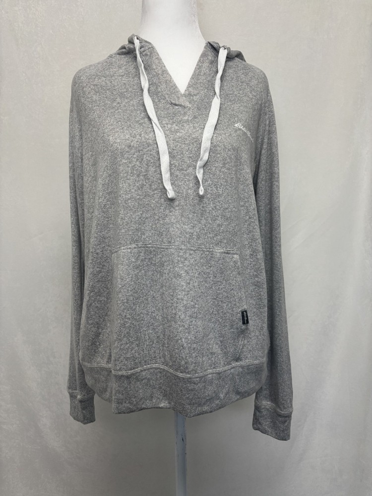 Eddie Bauer Lightweight Hoodie Shirt Gray Relaxed Fit Womens Size Medium M