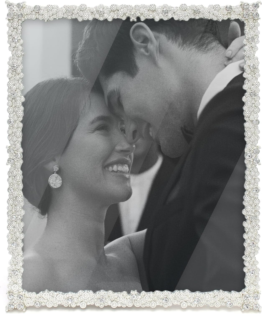 Bling Silver 8x10 Wedding Photo Frame for Anniversaries & Christmas