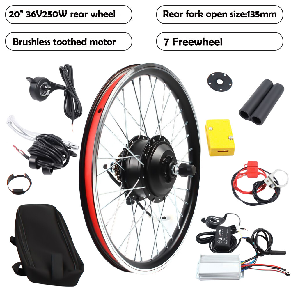 20 inch E-Bike Conversion Kit Electric Bike Motor Rear Hub Wheel Kit 36V 250W!