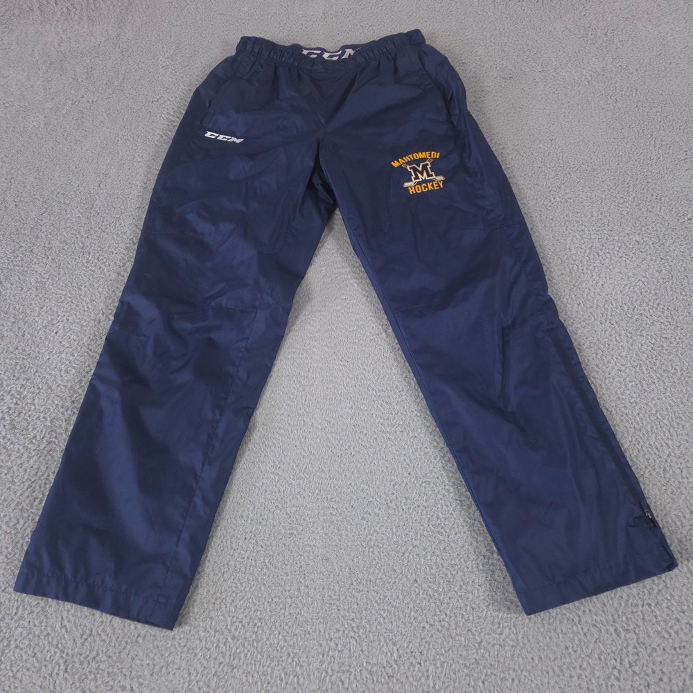 CCM Pants Mens M Navy Tactical Cool Ankle Zip Warm Up Hockey Track Windbreaker