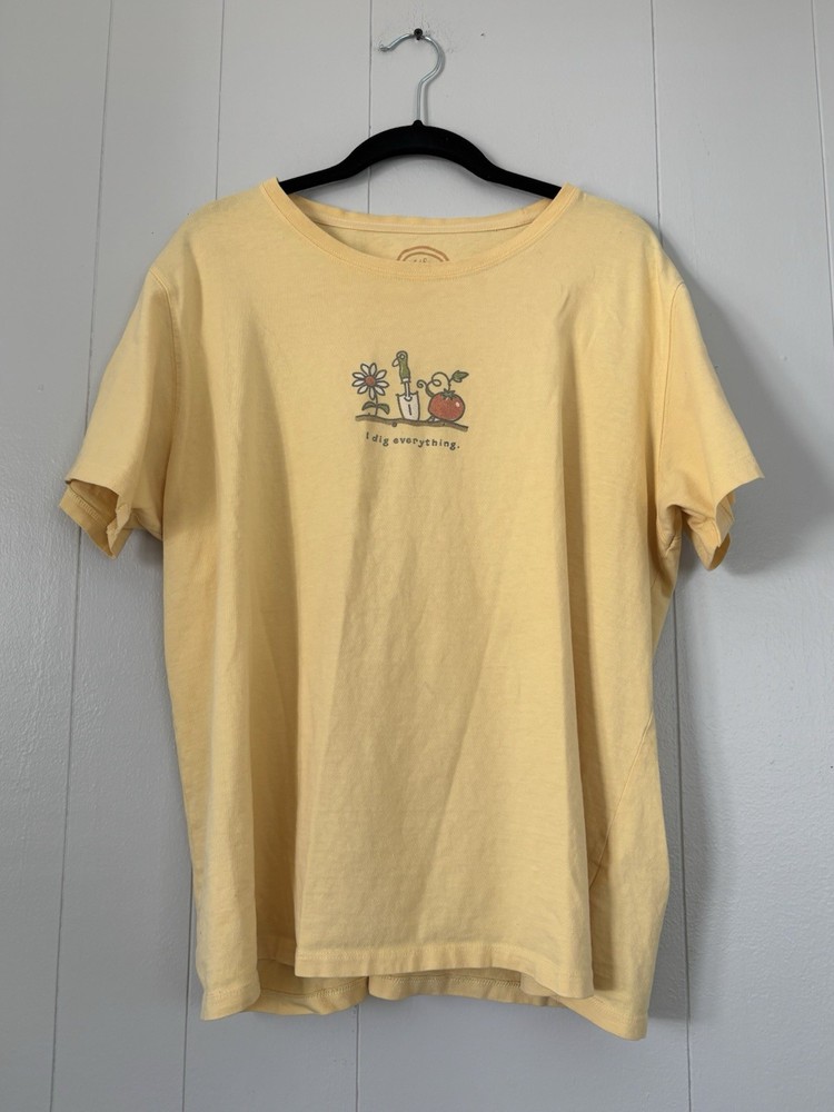 Life is Good 100% Cotton Yellow Graphic 