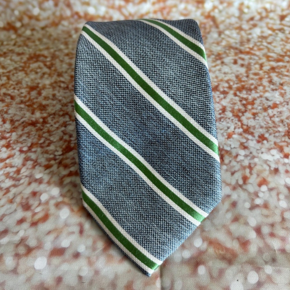 Nautica Men's Tie Blue Green White Striped Necktie Business Casual