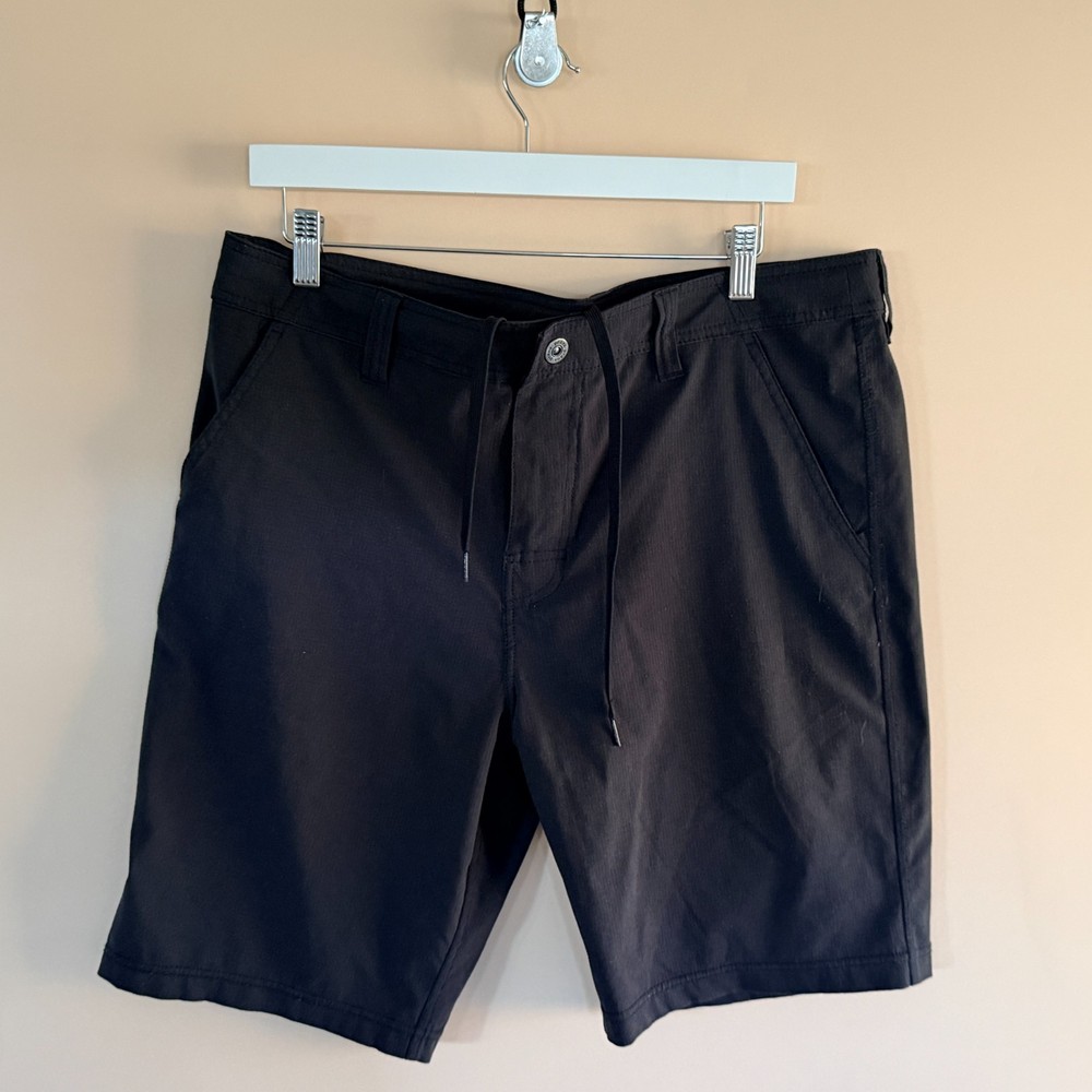 Prana Stretch Soft Shell Chino Shorts Black Men's Size 35