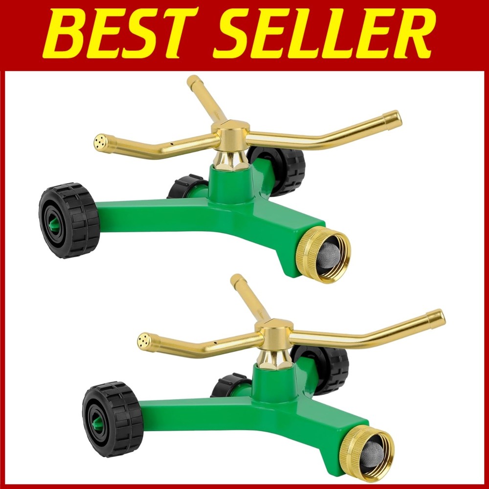 Versatile 2 Pack 3-Arm Garden Sprinklers with Swivel Connections - Quick Setup