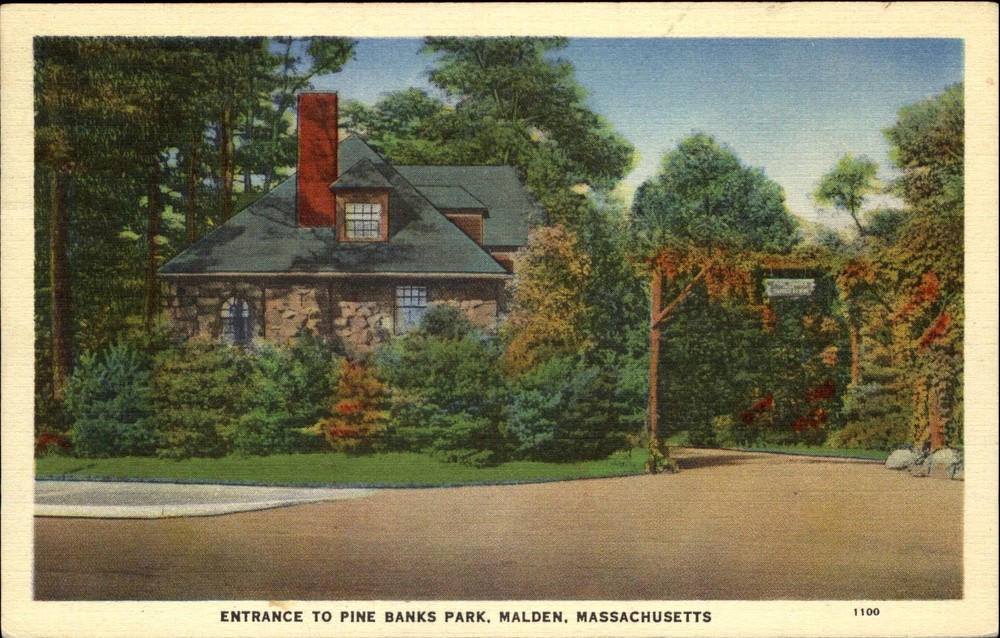 Entrance to Pine Banks Park ~ Malden Massachusetts ~ 1940 to ELLA SPLIGHT