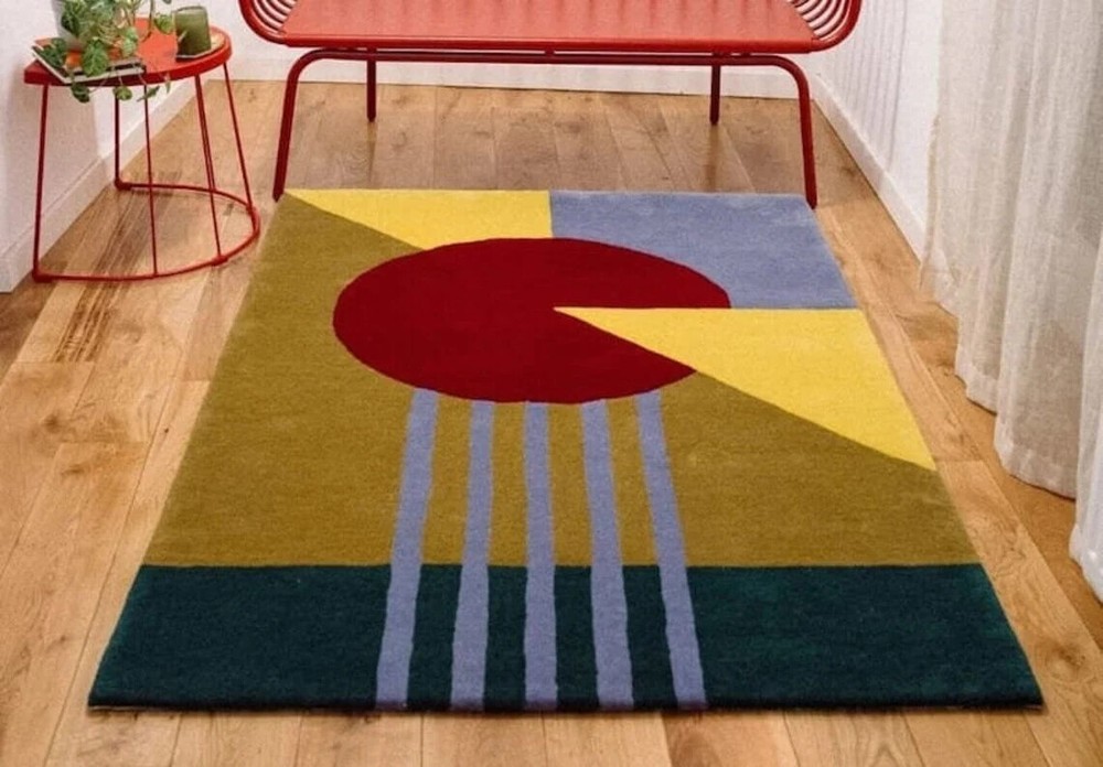 Handmade Abstract Wool Tufted Rug Custom Design 100% Wool-image