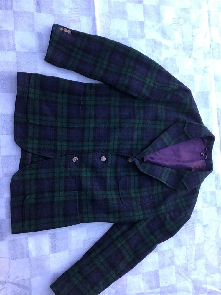 Tommy Hilfiger Y2K Jacket Mens L Navy Plaid Sports Coat USA Vintage Blazer