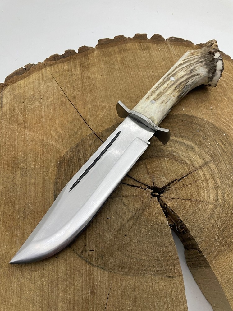 Hand Forged Carbon steel Antler Crown Bowie knife Hunting knife Gift knife
