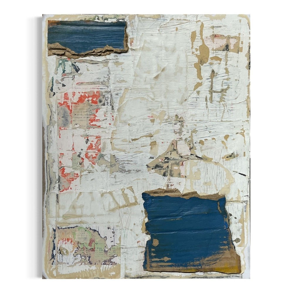 Original Mixed Media Abstract Art Collage Painting 11x14 