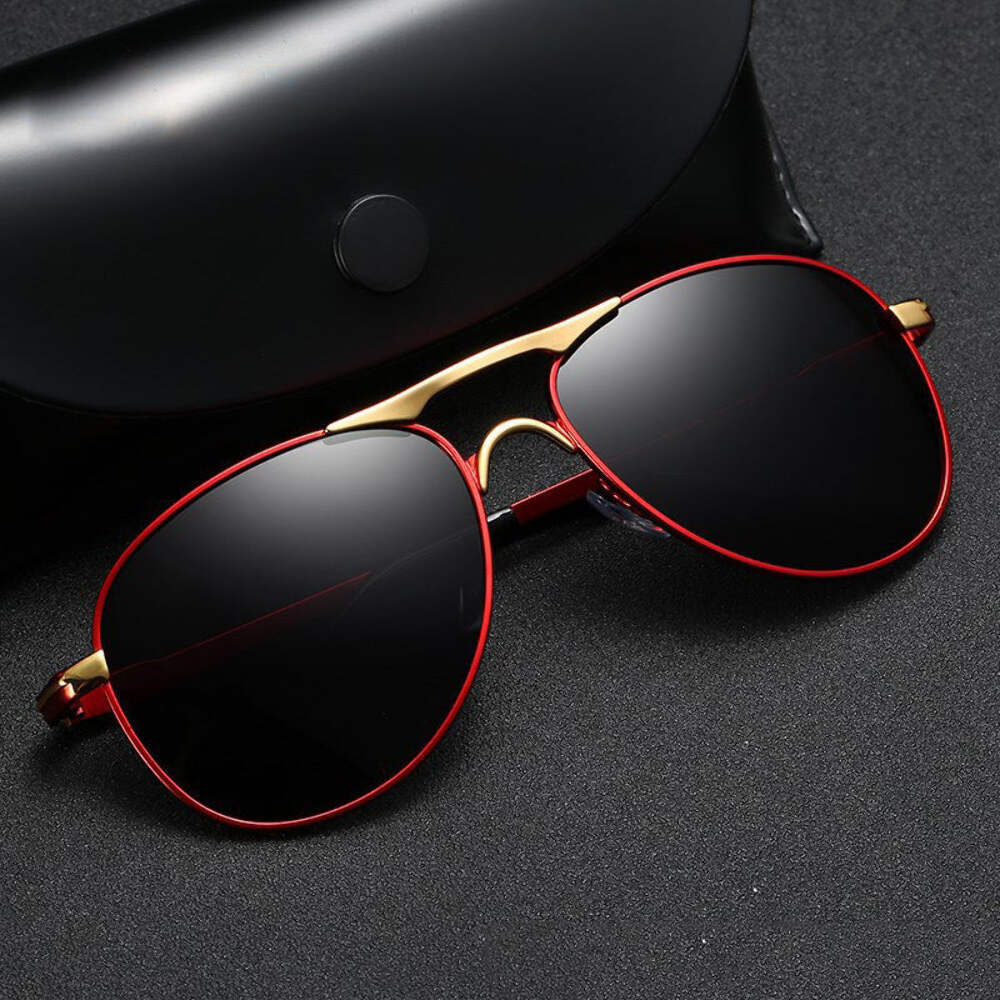 Sport Riding Pilot Sunglasses with Metal Frame and UV400 Protection for Superior