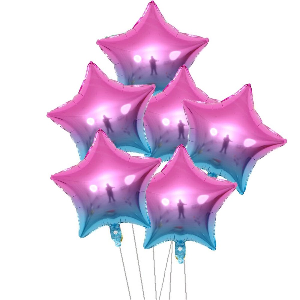 STIMULATE SZXXZZMY 18 Inches 10 Gradient Color Star Shaped Rainbow Party Foil...