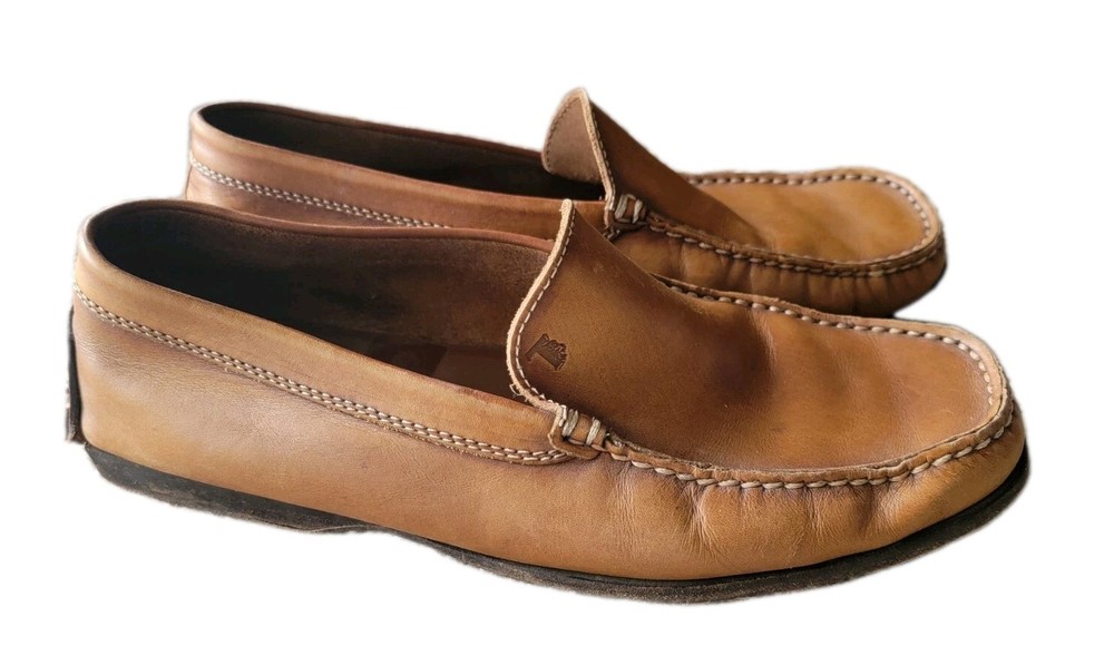 Authentic Tod's Men's Brown Leather Slip On Loafer Driving Shoes Size 8.5