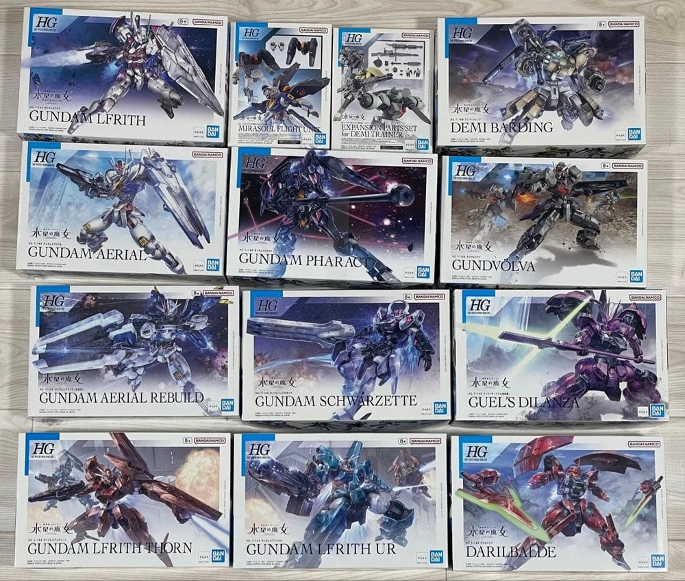 HG 1/144 Mercury Witch Gunpla 13 piece set unassembled #d4b294