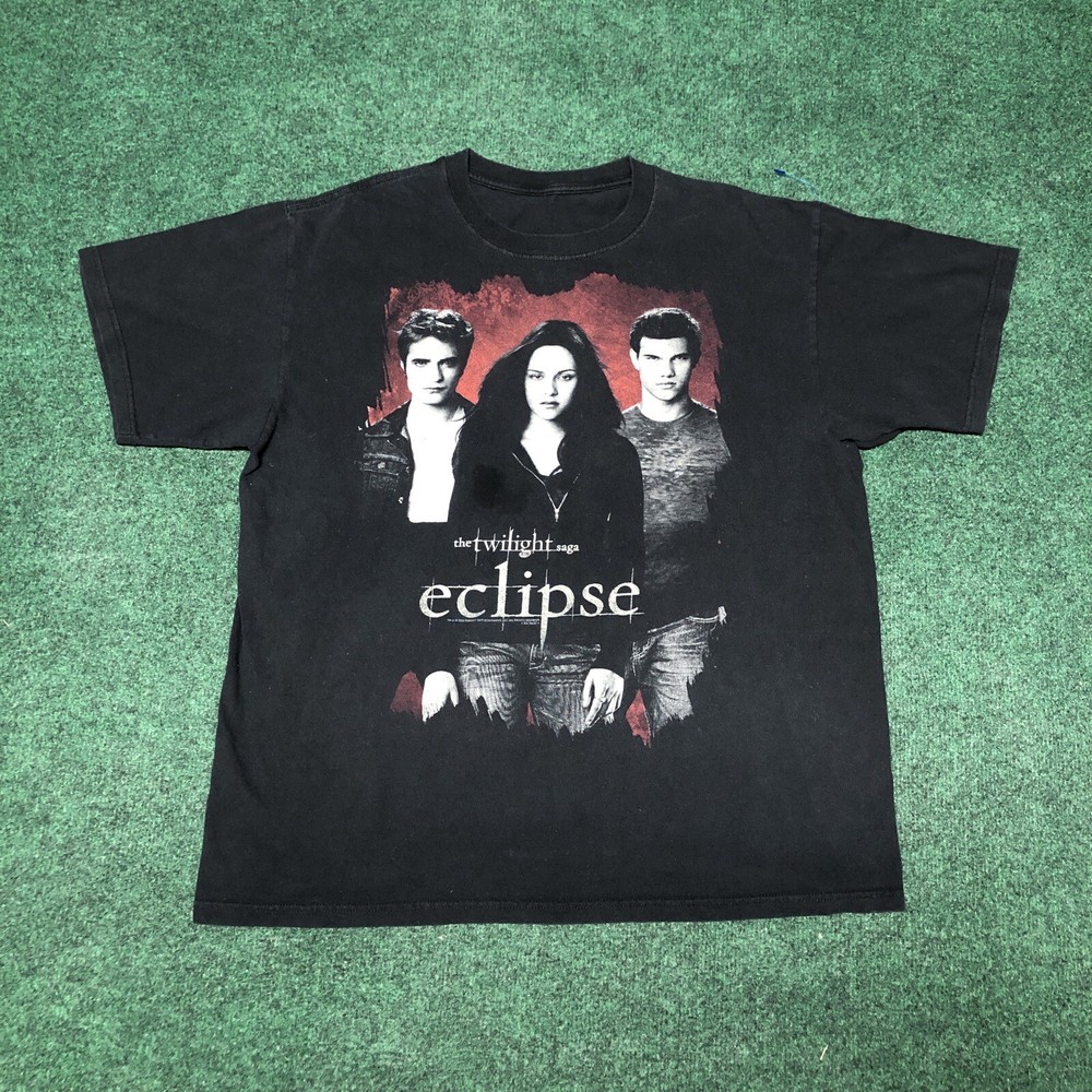Twilight Saga Eclipse Original Movie Promo T-Shirt Adult Size XL Black 2010 Y2K