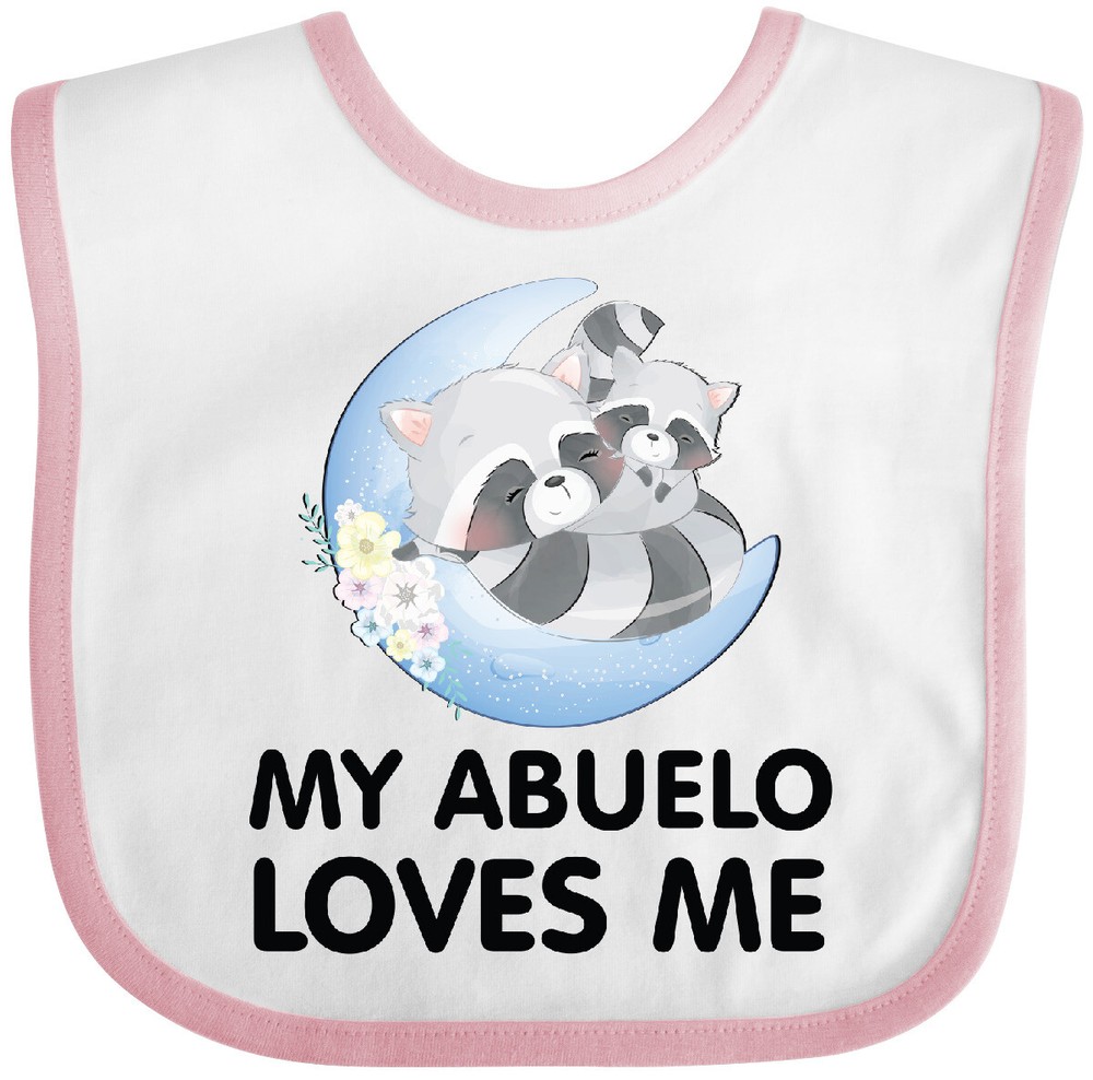 Inktastic Raccoon My Abuelo Loves Me Baby Bib Grandchild Granddaughter Grandson-image