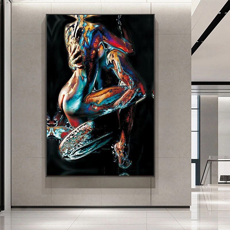 Abstract Modern Graffiti Canvas Paintings Lover Sexy Women & Men Canvas Wall Art-image