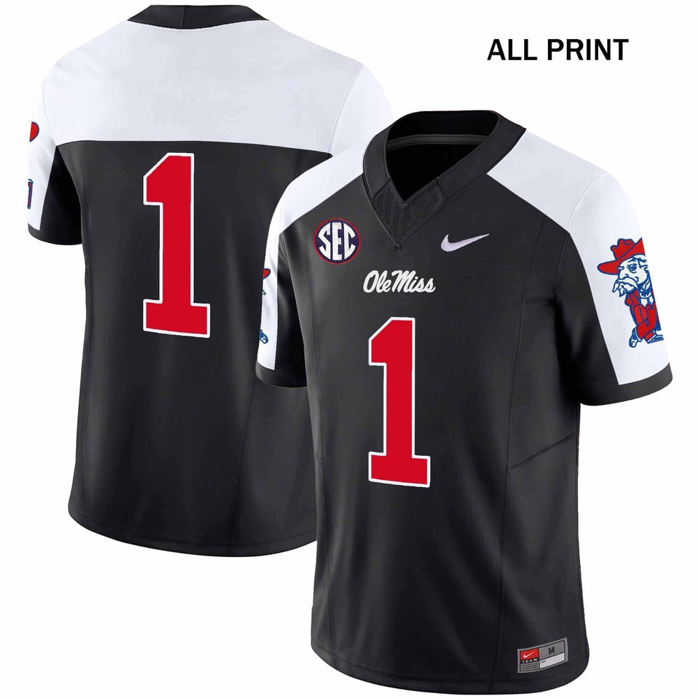 Ole Miss Rebels 2025 Vapor #1 Team Football Jersey with Custom Print Options