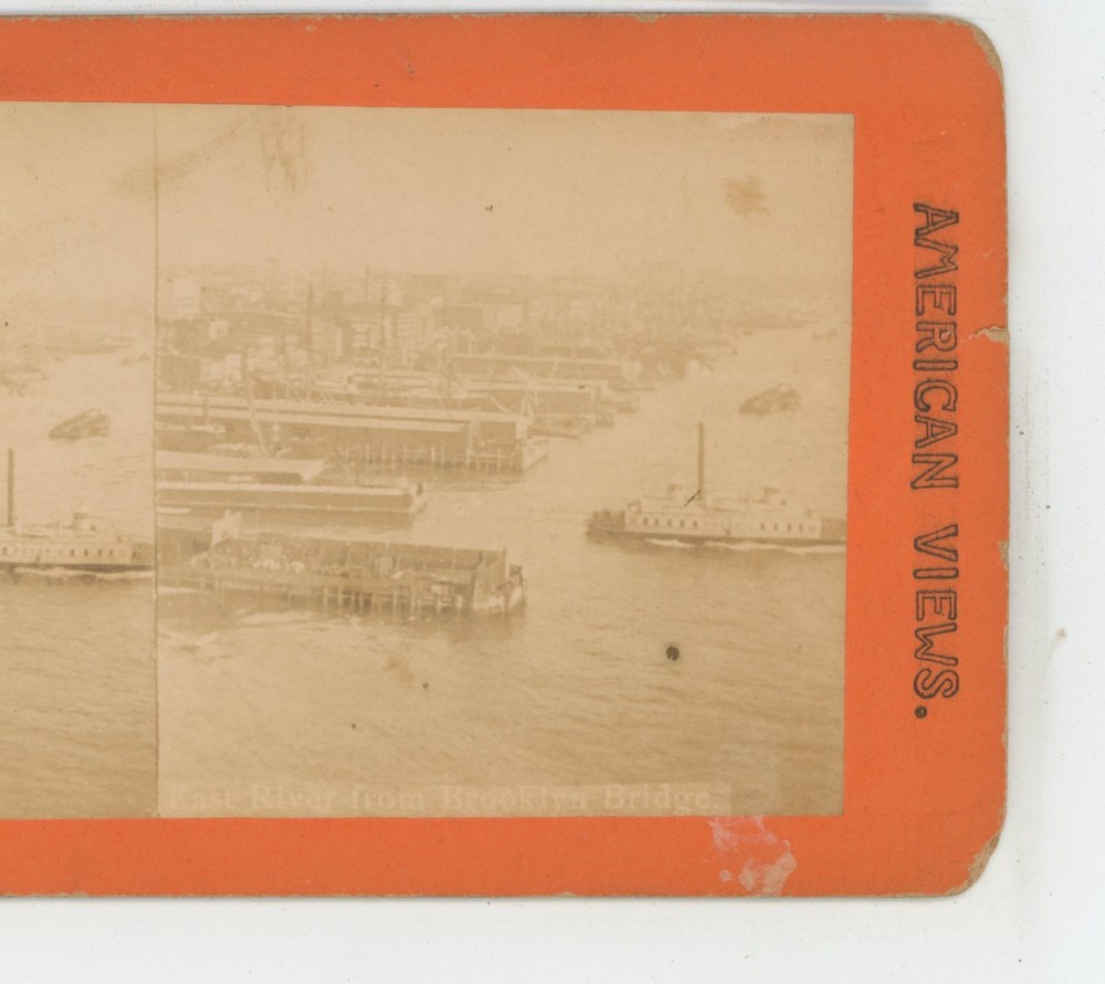 East River from Brooklyn Bridge NY New York Stereoview