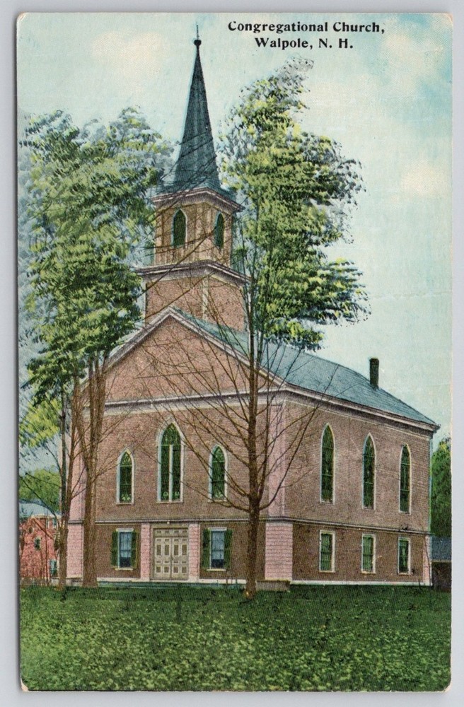 Congregational Church Walpole NH Postcard Vintage New Hampshire Architecture