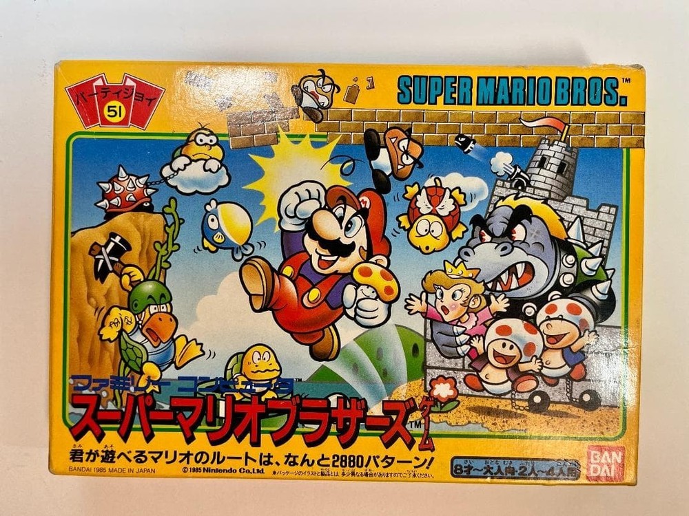 Super Mario Bros. Board Game Party Joy 51 Bandai 1985 Nintendo COMPLETE Japan