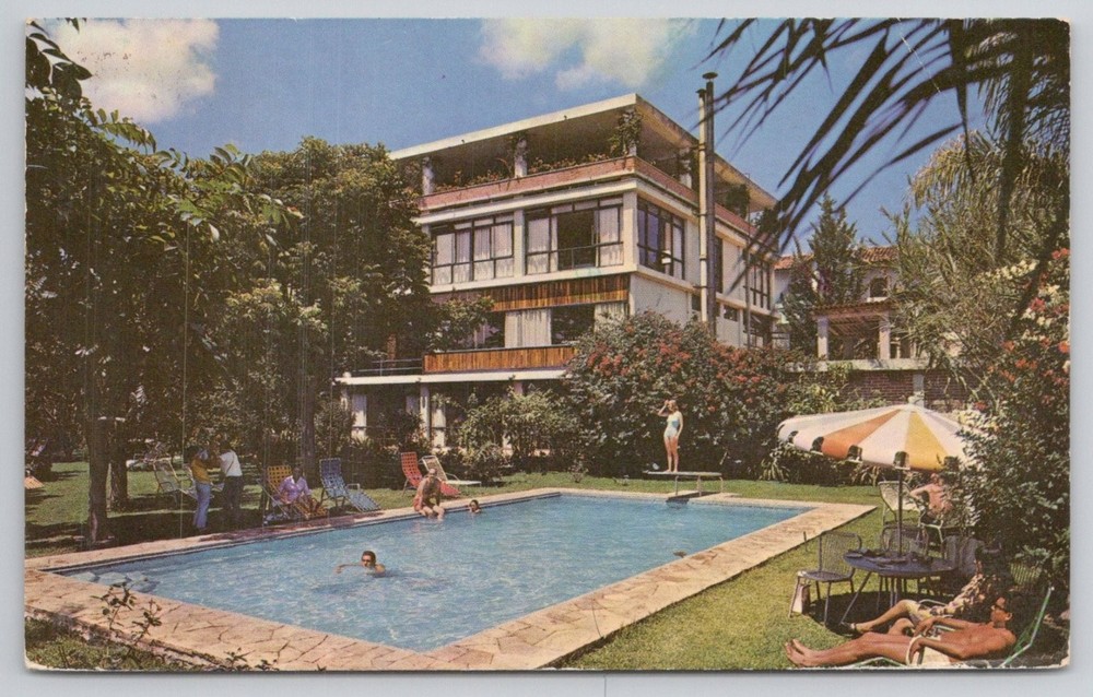 Vintage Hotel Kiss Ixtapan de la Sal Mexico Postcard Swimming Pool Scene